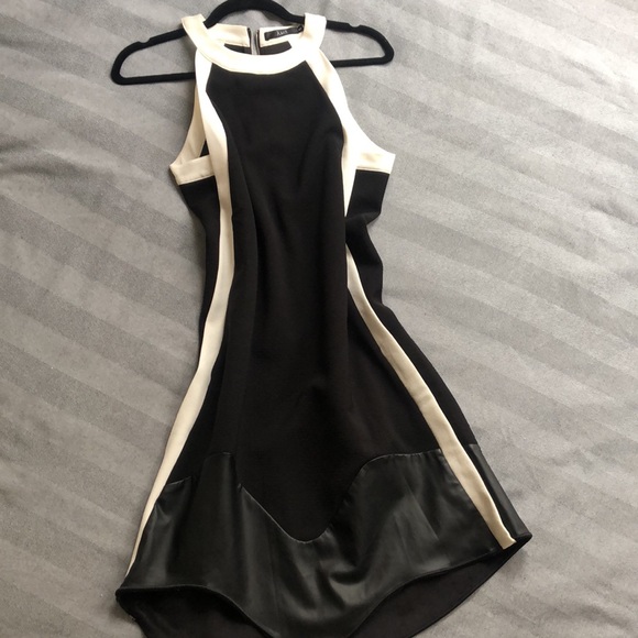 NWOT A-silhouette Elegant Fun sleeveless cocktail Dress in black and white - Picture 3 of 7